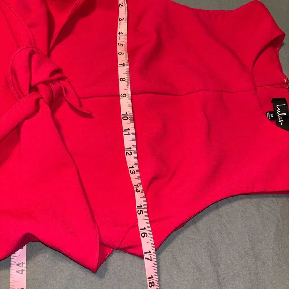 Lulu's Pink Tie Front Sheath Dress - Picture 6 of 7